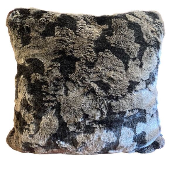 NWOT NEW Four (4) Aviva Stanoff Black/Brown Faux Fur Luxury Designer Pillows - Picture 6 of 11